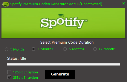 Generator Kont Premium Spotify